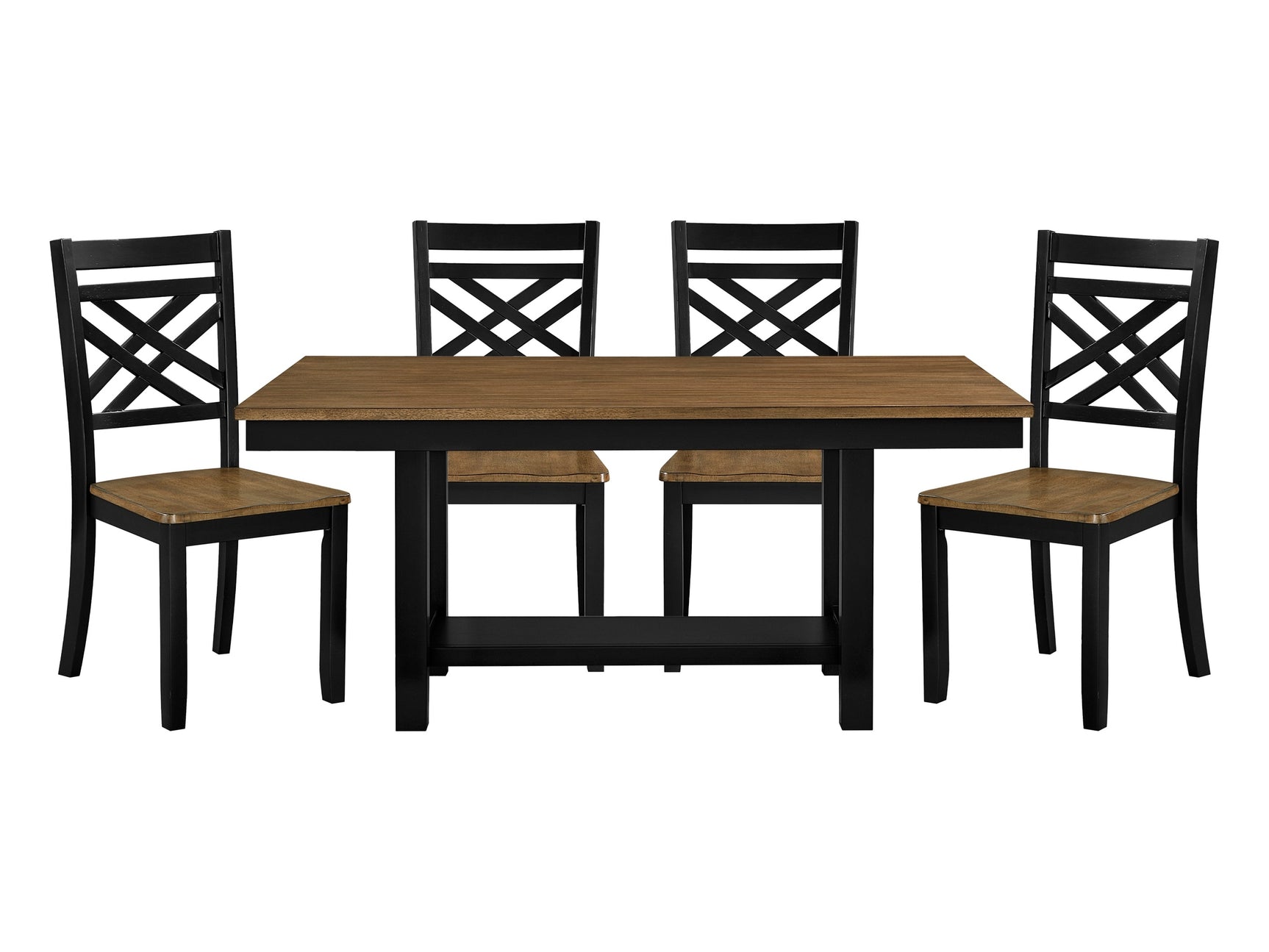 Winchester Brown/Black 5-Piece Dining Table Set - Ornate Home
