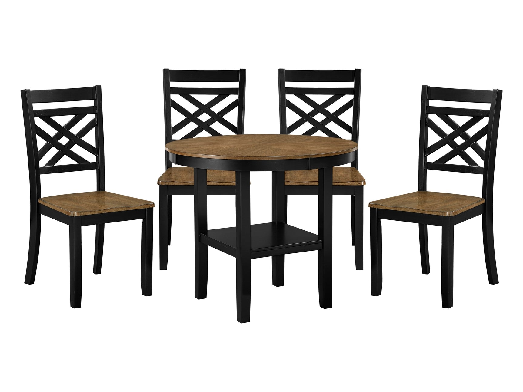 Winchester Brown/Black 5-Piece Pack Counter Height Set - Ornate Home
