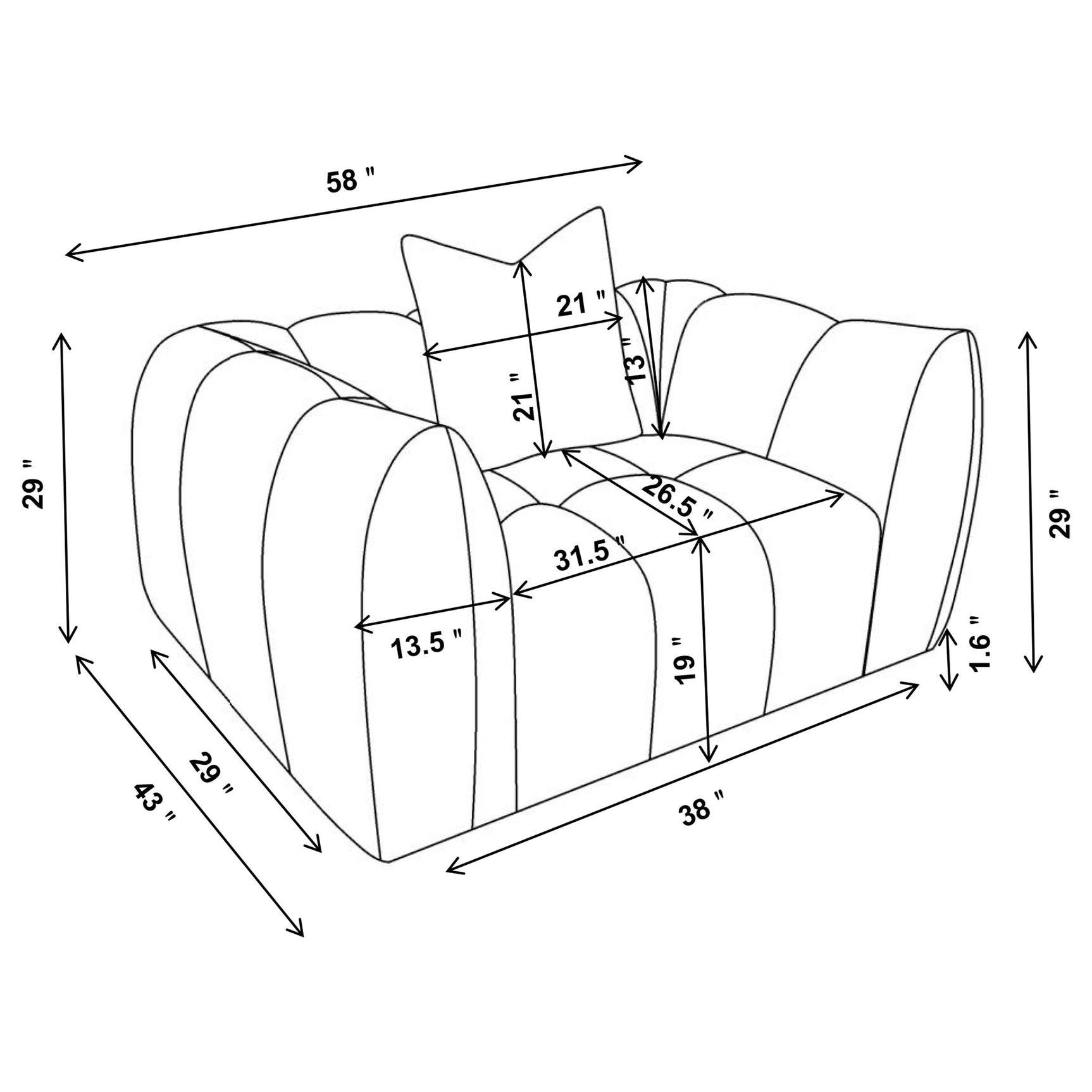 Winchester Sand Pebble Boucle Chair and a Half - Ornate Home