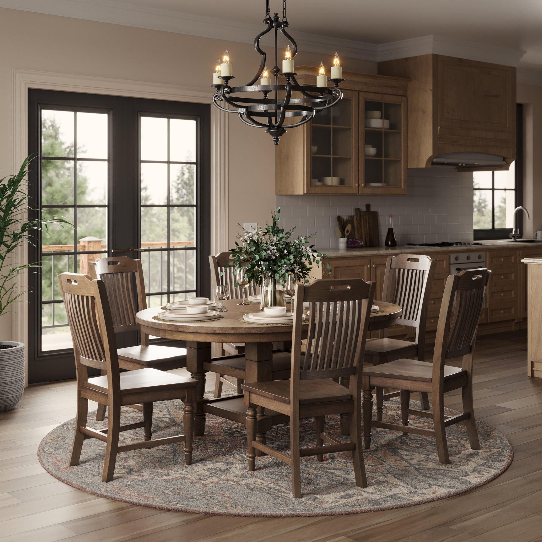 Winchester Winchester Harvest Oval Dining Dining Table w/ 6 Chairs - Ornate Home