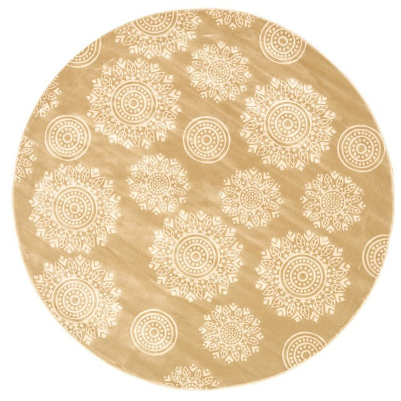 Windel Beige/Ivory Round Area Rug - Ornate Home