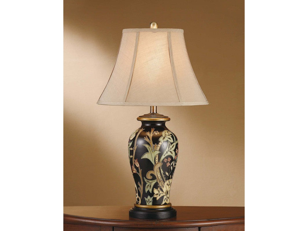 Windham Black Hand Painted Ceramic Table Lamp (Set of 2) - Ornate Home