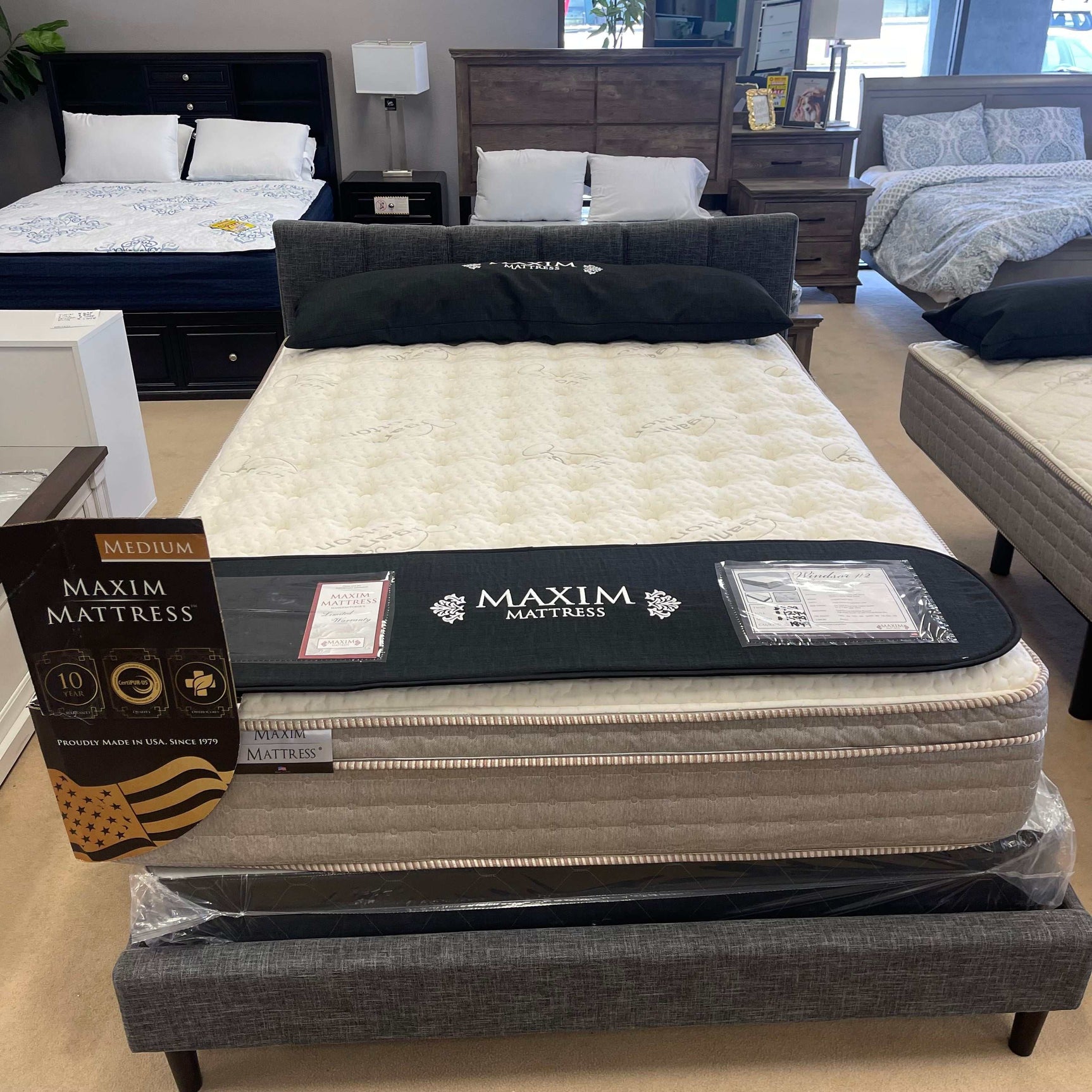 Windmill #2 Taupe Box Top 12" Mattress / Medium - Ornate Home