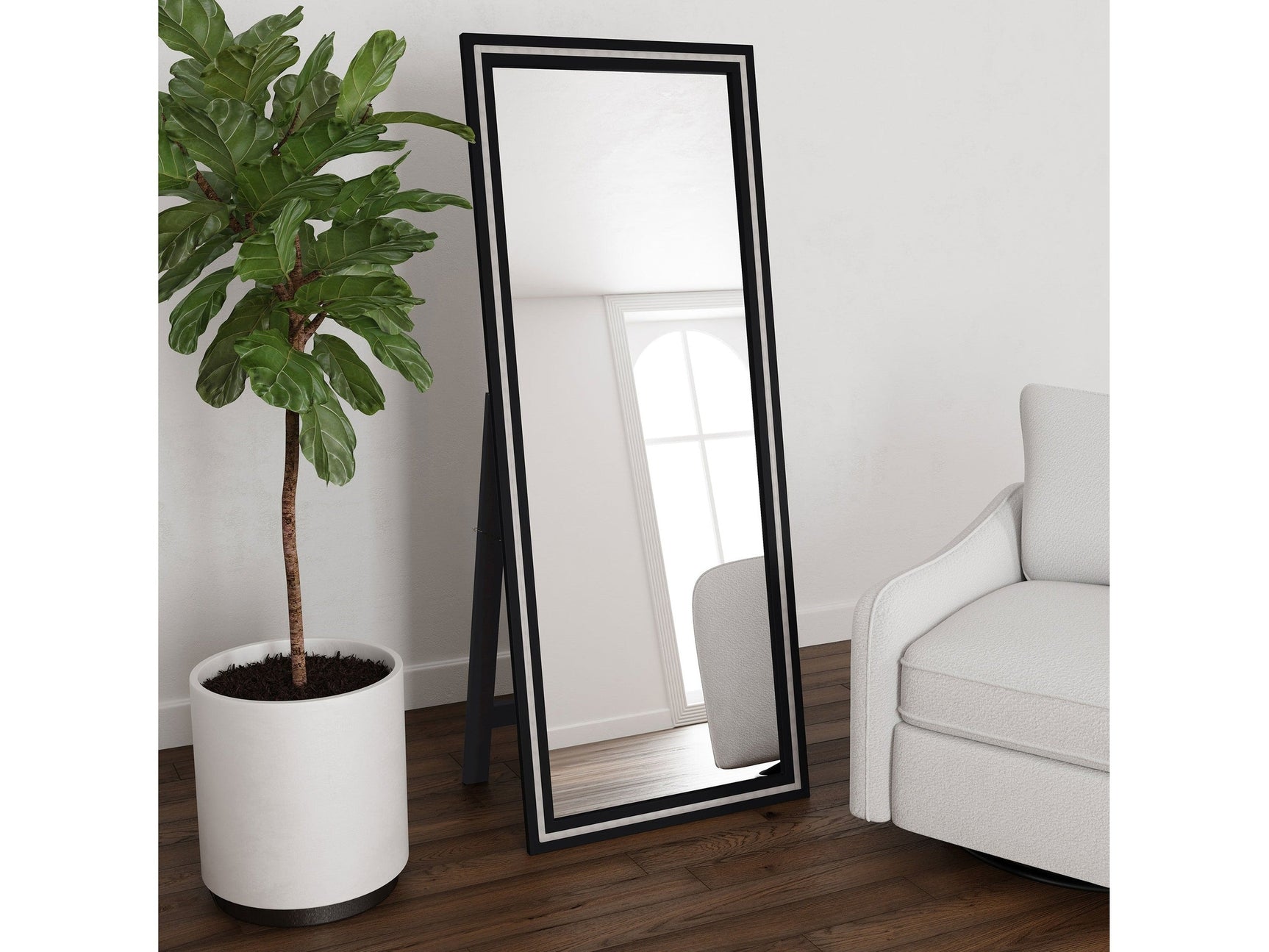 Windrose Black Standing Mirror - Ornate Home
