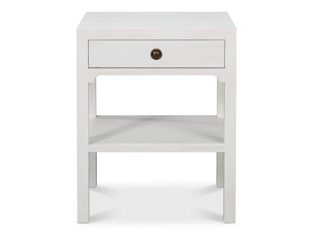 Windy White Single Drawer Side Table - Ornate Home