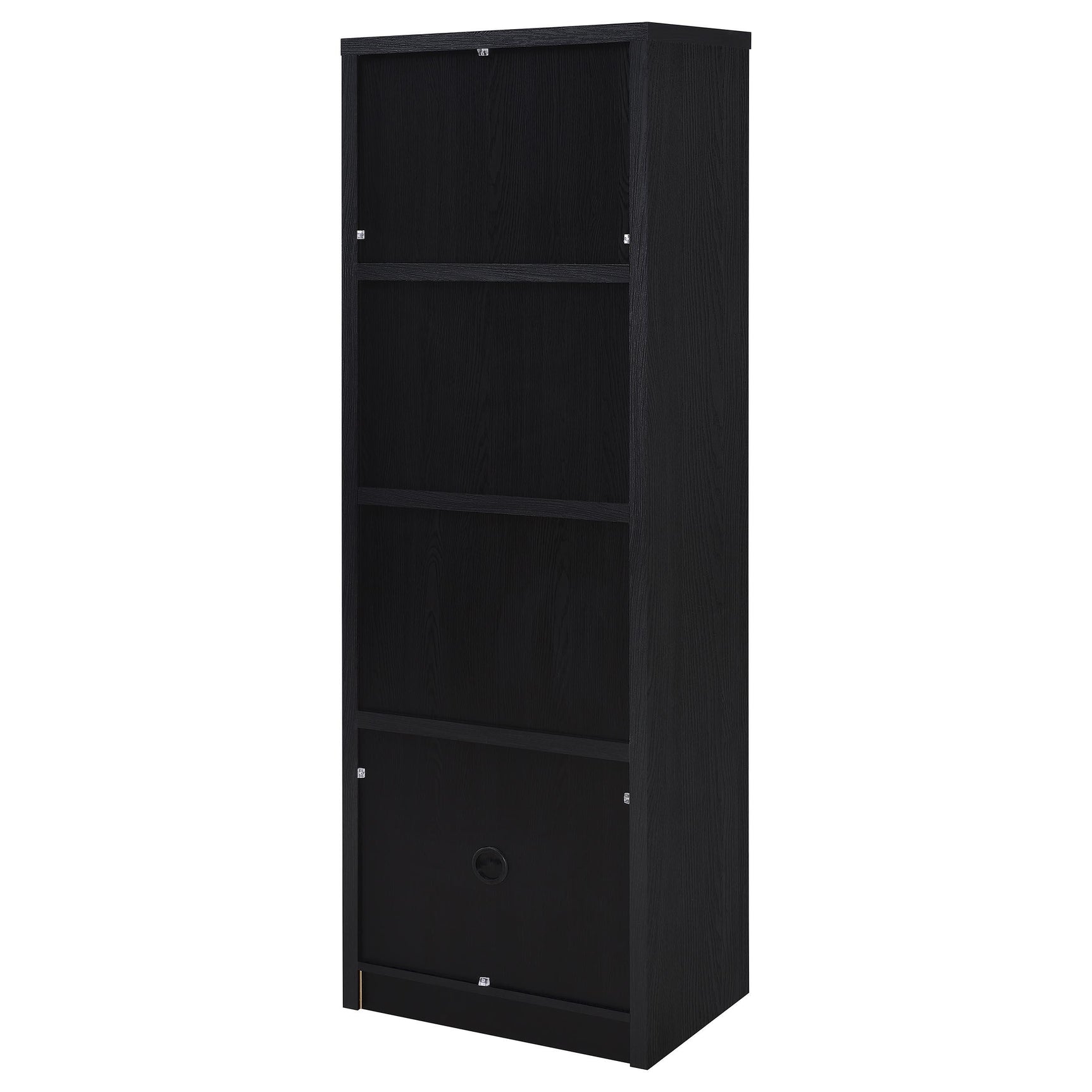 Winfield Black 3-shelf Media Tower Entertainment Pier - Ornate Home