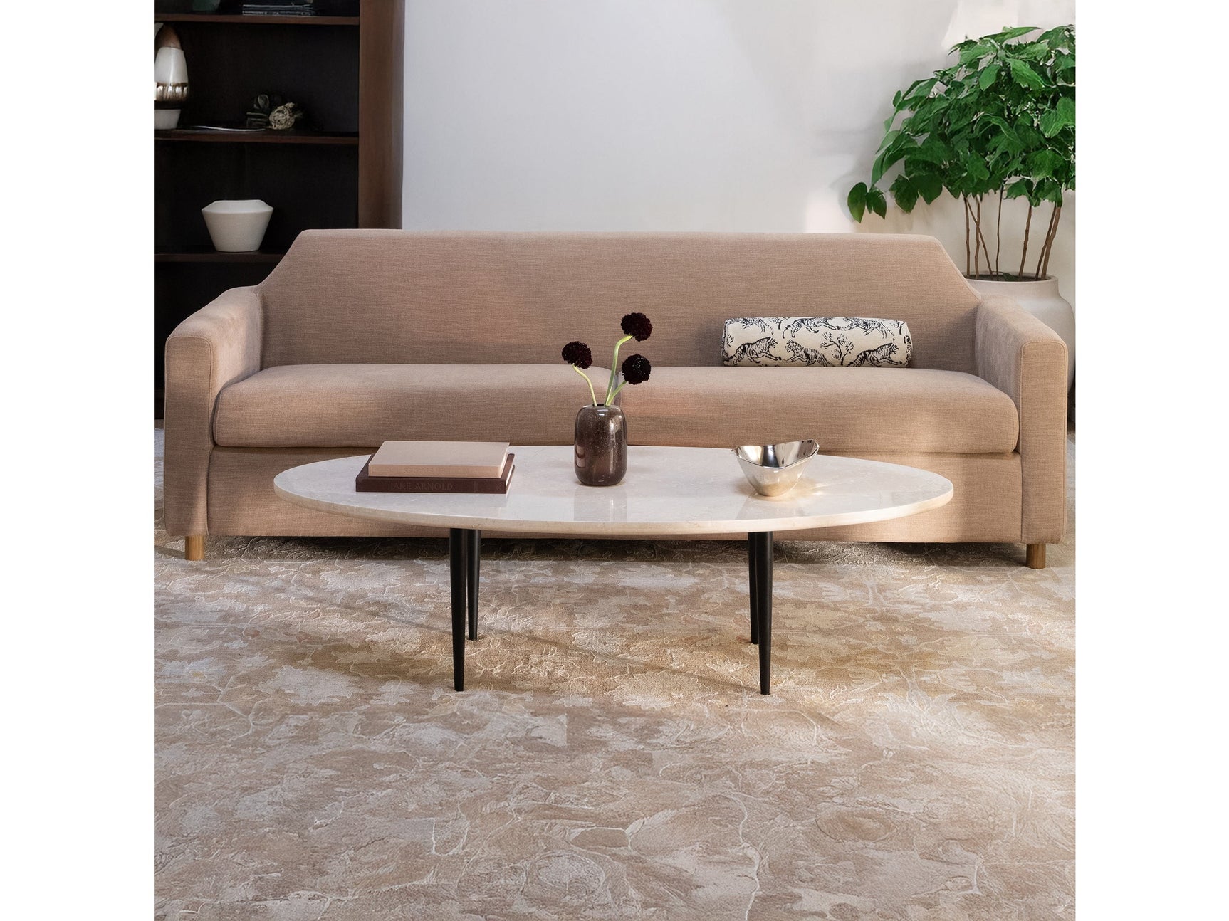 Winona Beige Marble Botticino Coffee Table - Ornate Home