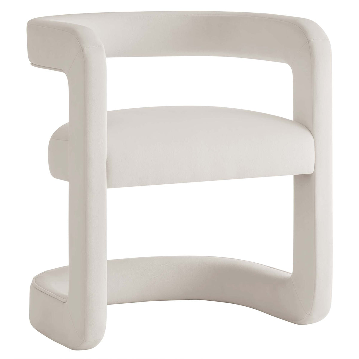 Winslow Alabaster Performance Velvet Barrel Accent Chair - Ornate Home