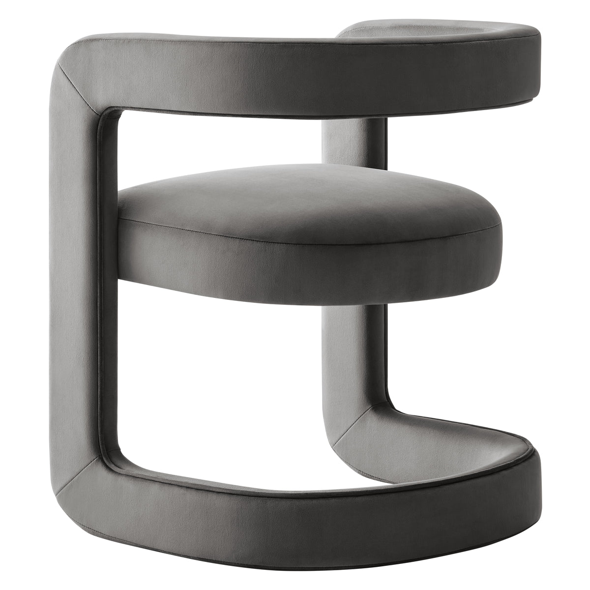 Winslow Storm Gray Barrel Performance Velvet Dining Chair - Ornate Home