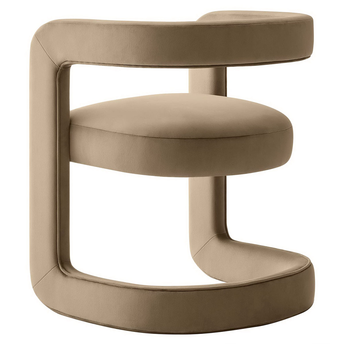 Winslow Taupe Performance Velvet Barrel Accent Chair - Ornate Home