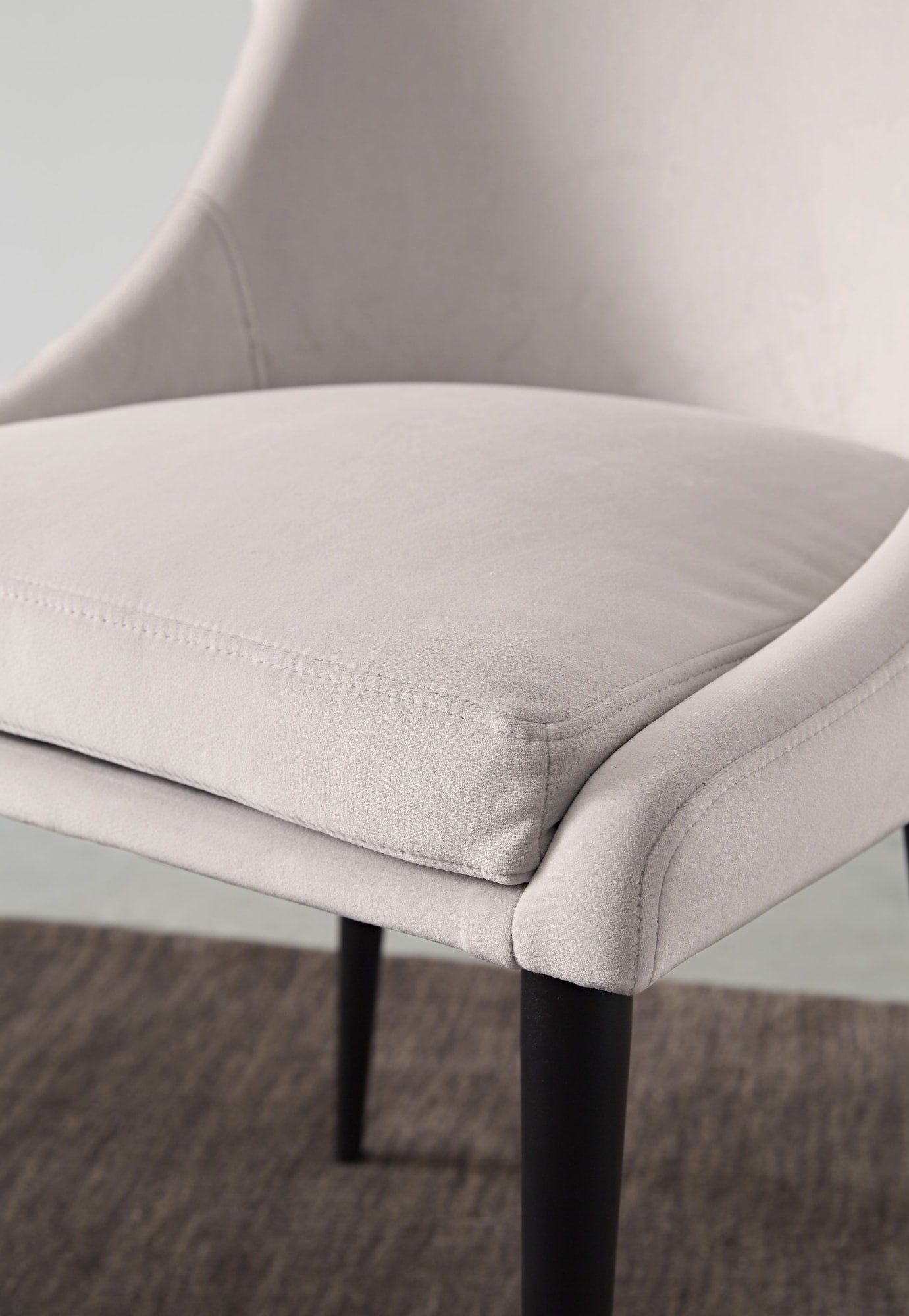 Winston Ash Grey/Black Upholstered Metal Leg Dining Chair (Set of 2) - Ornate Home