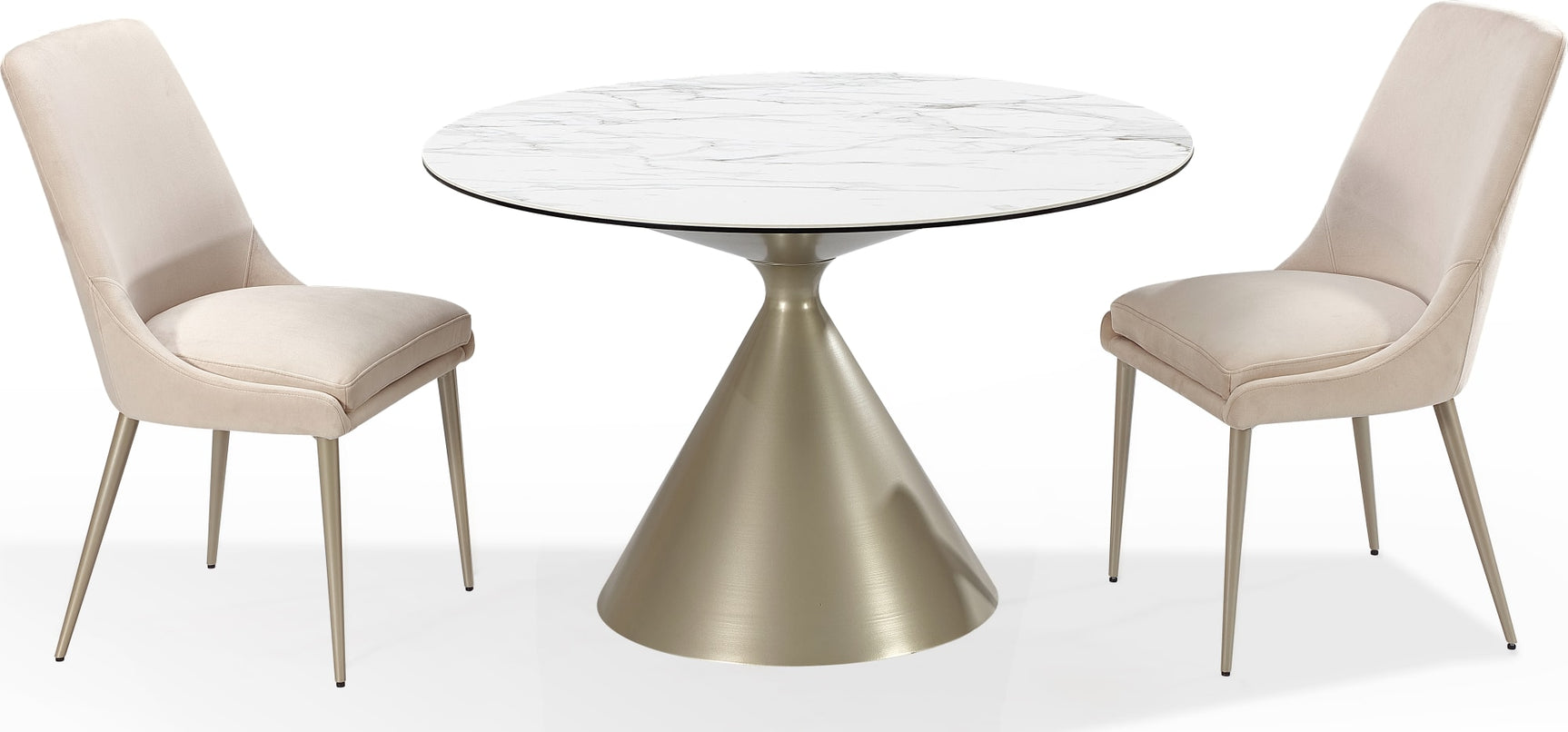 Winston Cream/Champagne Upholstered Metal Leg Dining Chair - Ornate Home