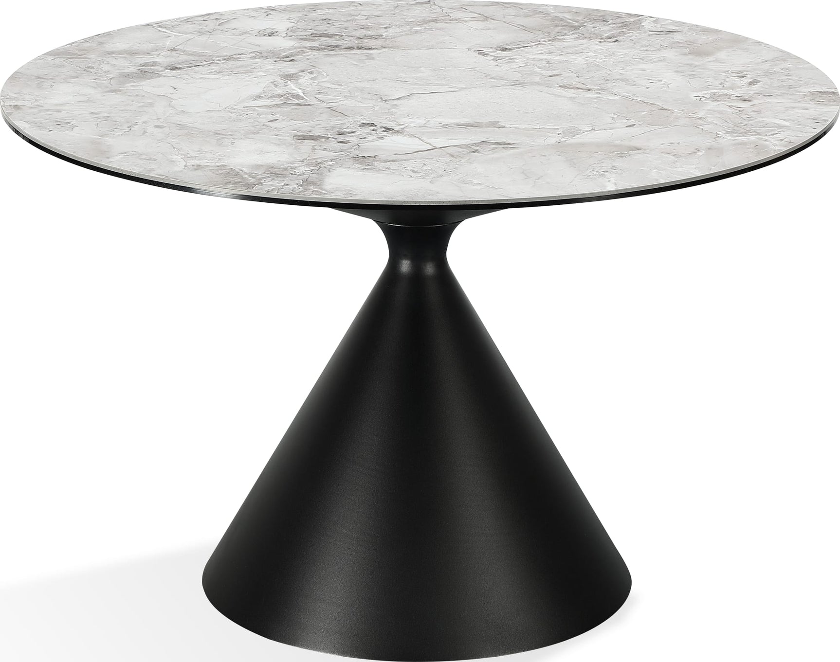 Winston Grigio Stone Top Metal Base Round Dining Table - Ornate Home