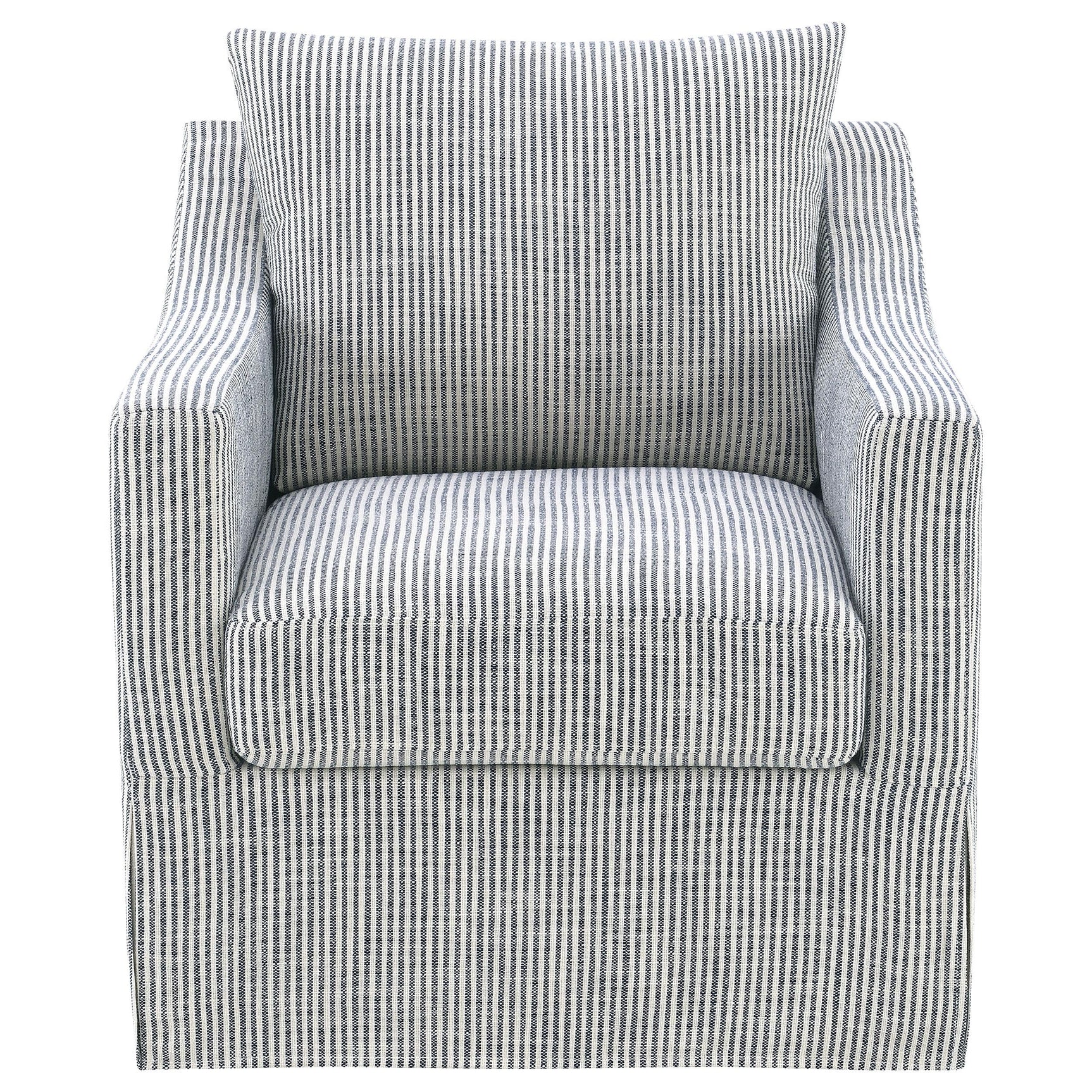 Winter Grey Upholstered Sloped Arm Accent Swivel Chair - Ornate Home