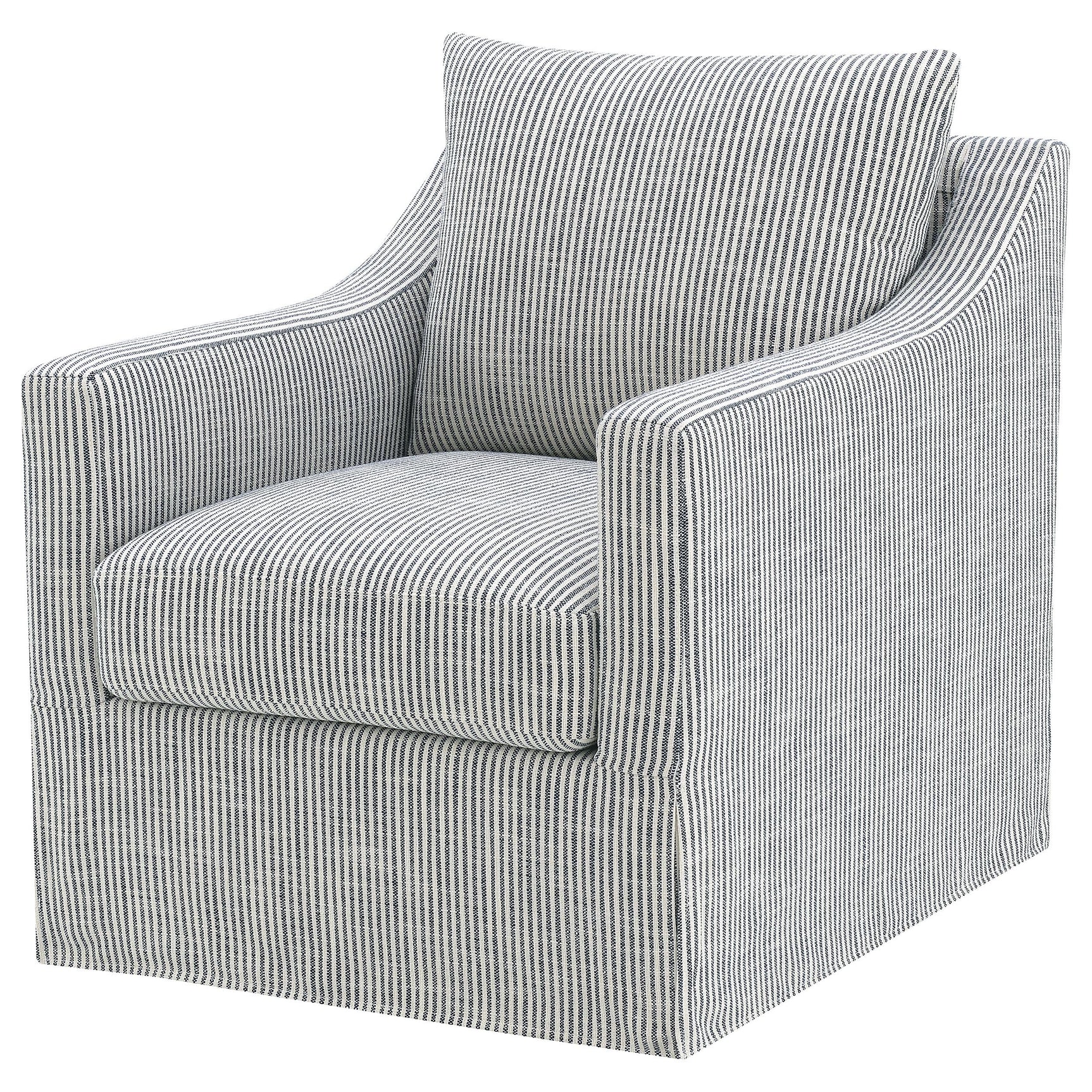 Winter Grey Upholstered Sloped Arm Accent Swivel Chair - Ornate Home