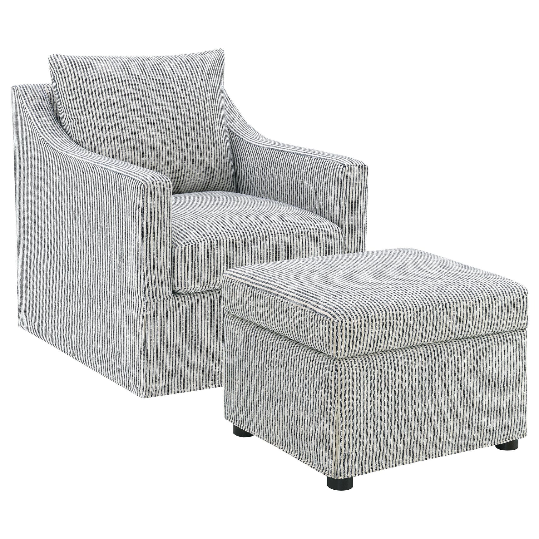 Winter Grey Upholstered Sloped Arm Accent Swivel Chair - Ornate Home
