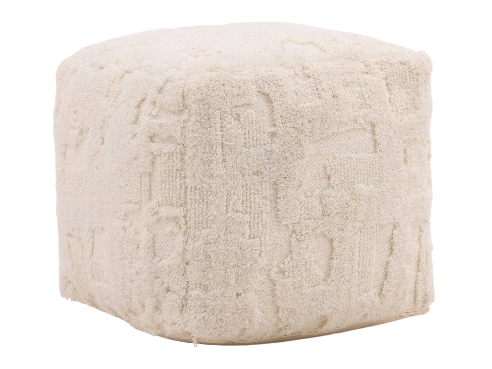 Winter Ivory Pouf - Ornate Home