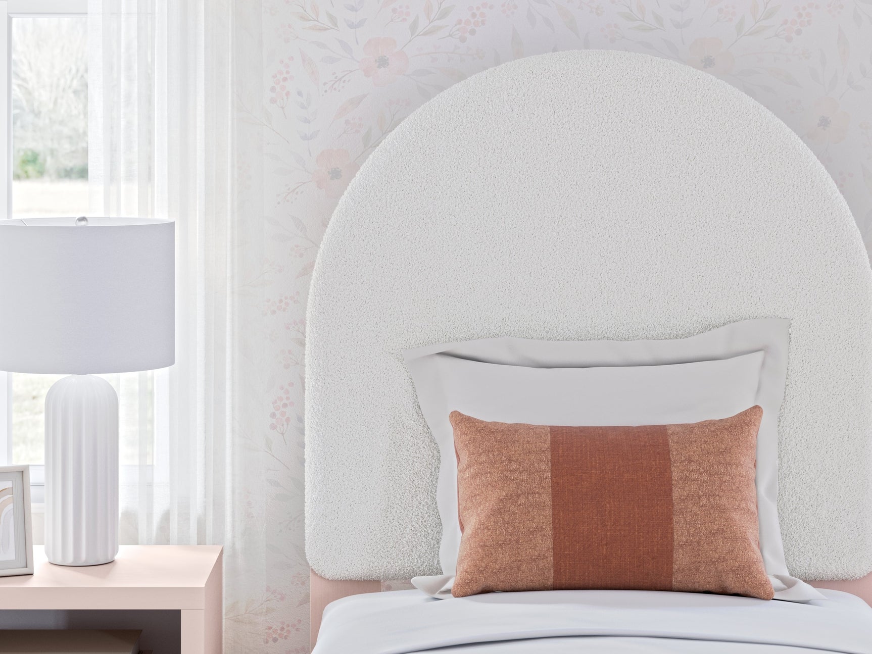 Wistenpine Blush Twin Upholstered Panel Headboard - Ornate Home