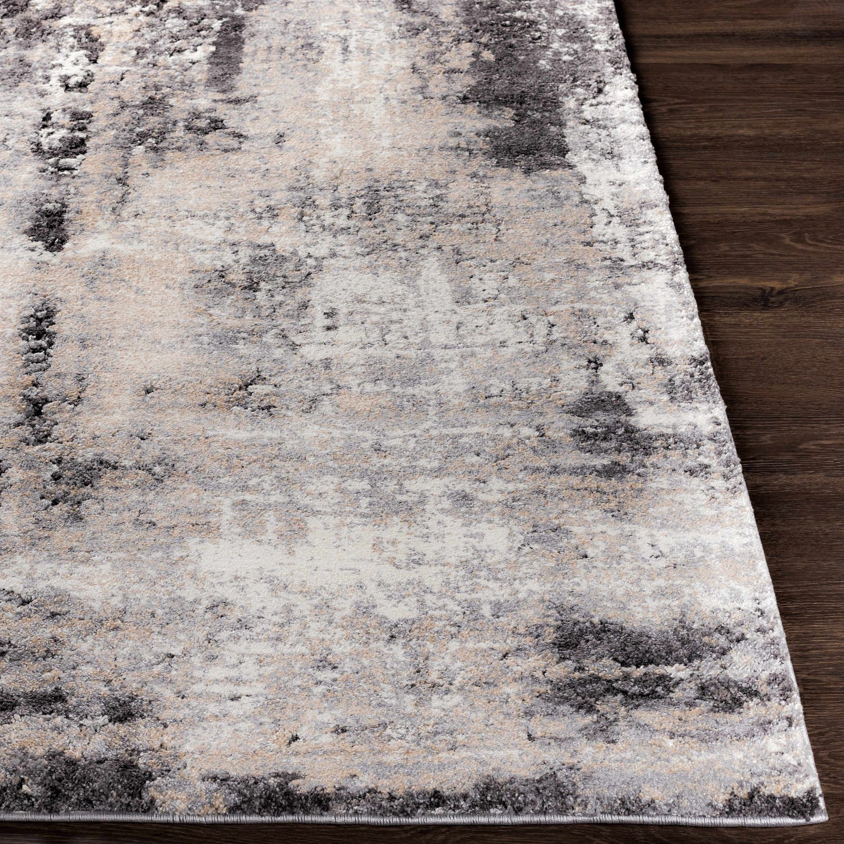 Witchford Abstract Charcoal Thick Rug - Ornate Home