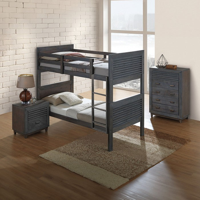 Witham Charcoal Brown Twin/Full Bunk Bed - Ornate Home