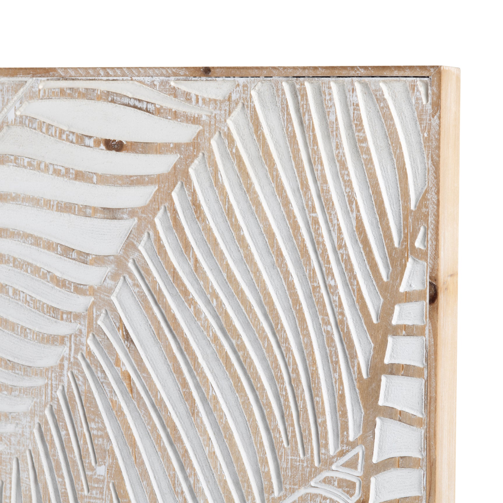 Wood Palms Natural/White Wall Art - Ornate Home