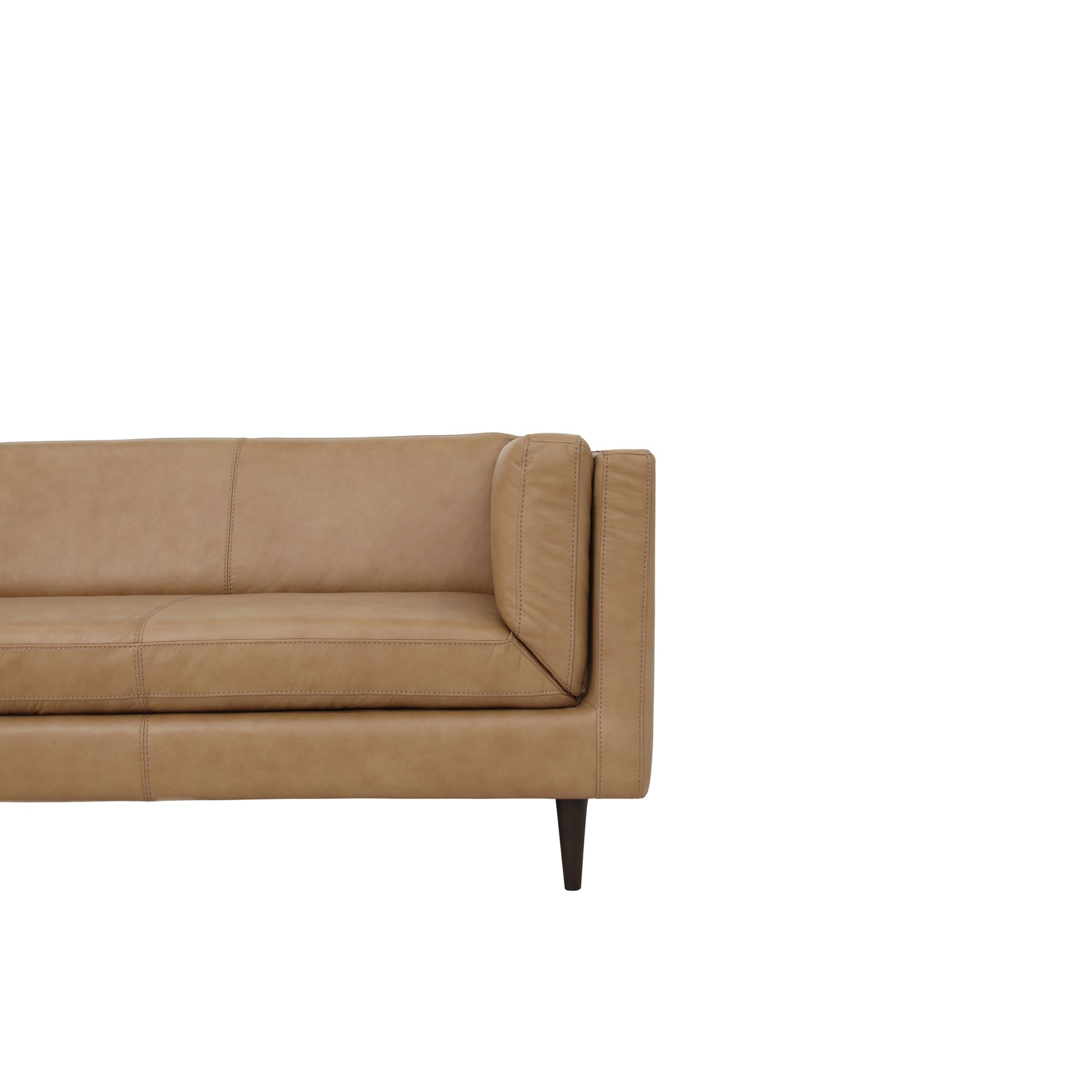 Woods Tan Leather Sofa - Ornate Home