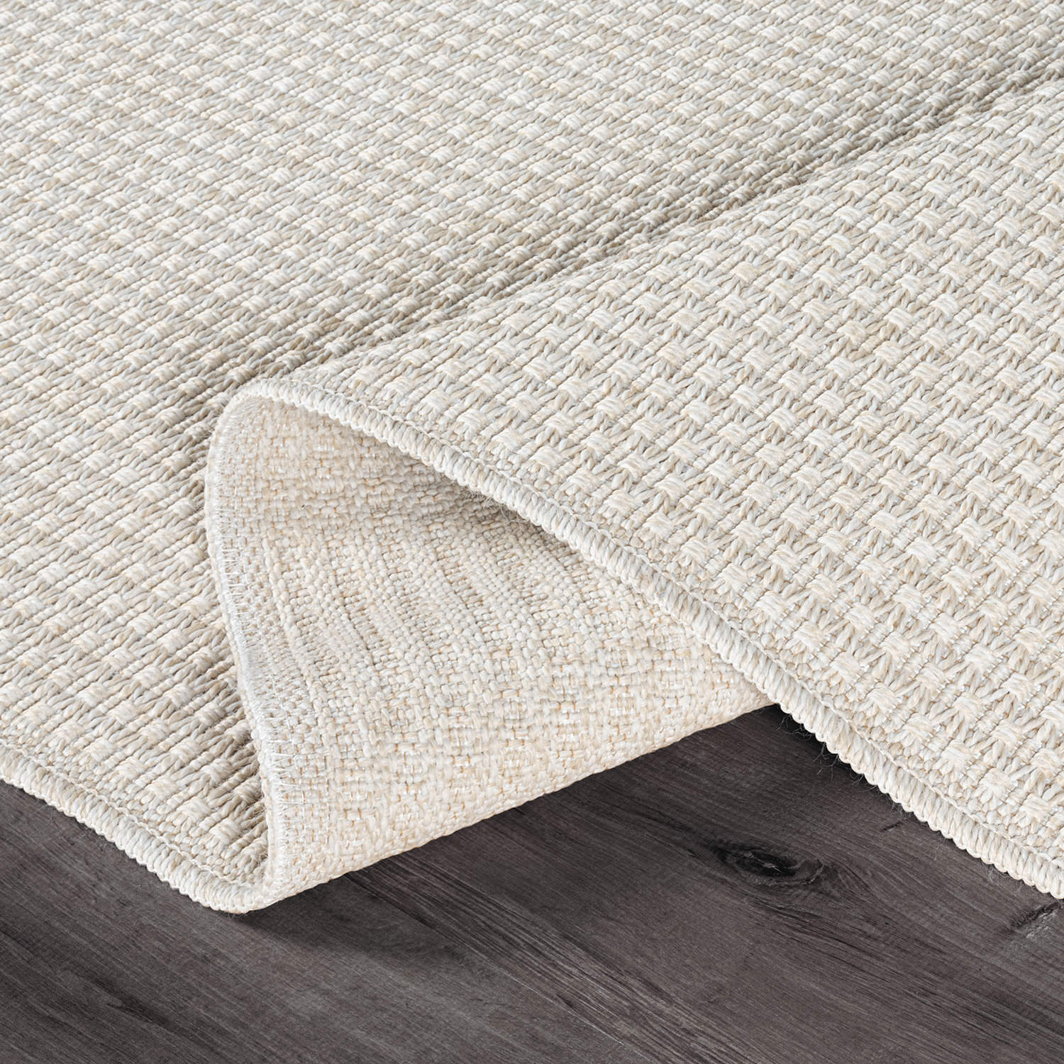 Woolen Bone Jute-Look Area Rug | Bright & Washable - Ornate Home