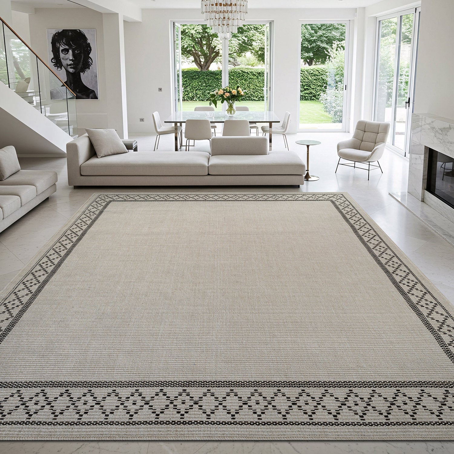 Woolen Bone Look Jute-Look Rug | Light & Stain-Resistant - Ornate Home