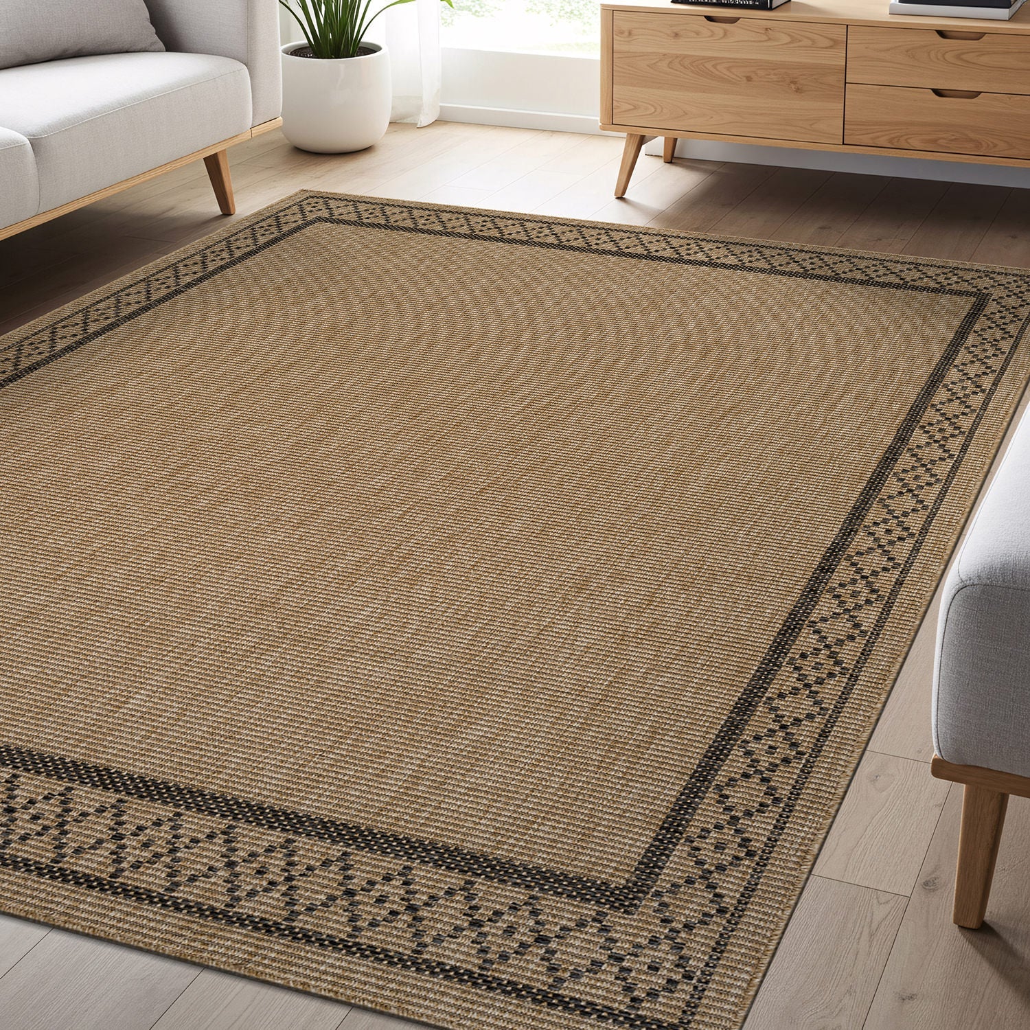 Woolen Natural Easy Jute-Look Area Rug | Pet-Friendly & Durable - Ornate Home