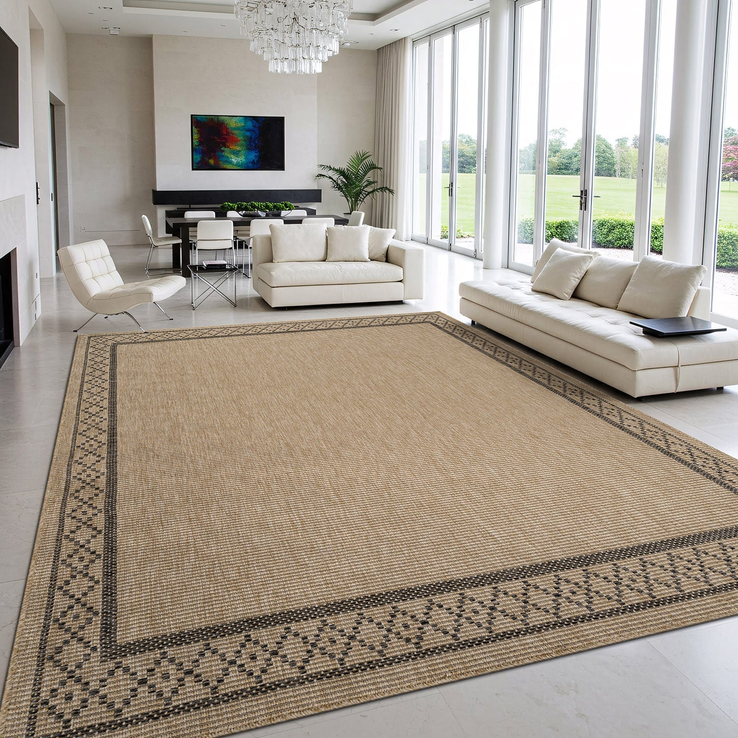 Woolen Natural Easy Jute-Look Area Rug | Pet-Friendly & Durable - Ornate Home