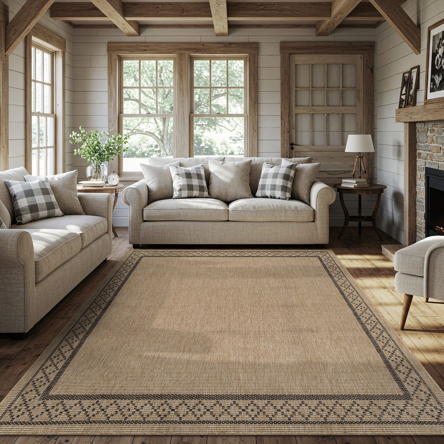 Woolen Natural Easy Jute-Look Area Rug | Pet-Friendly & Durable - Ornate Home