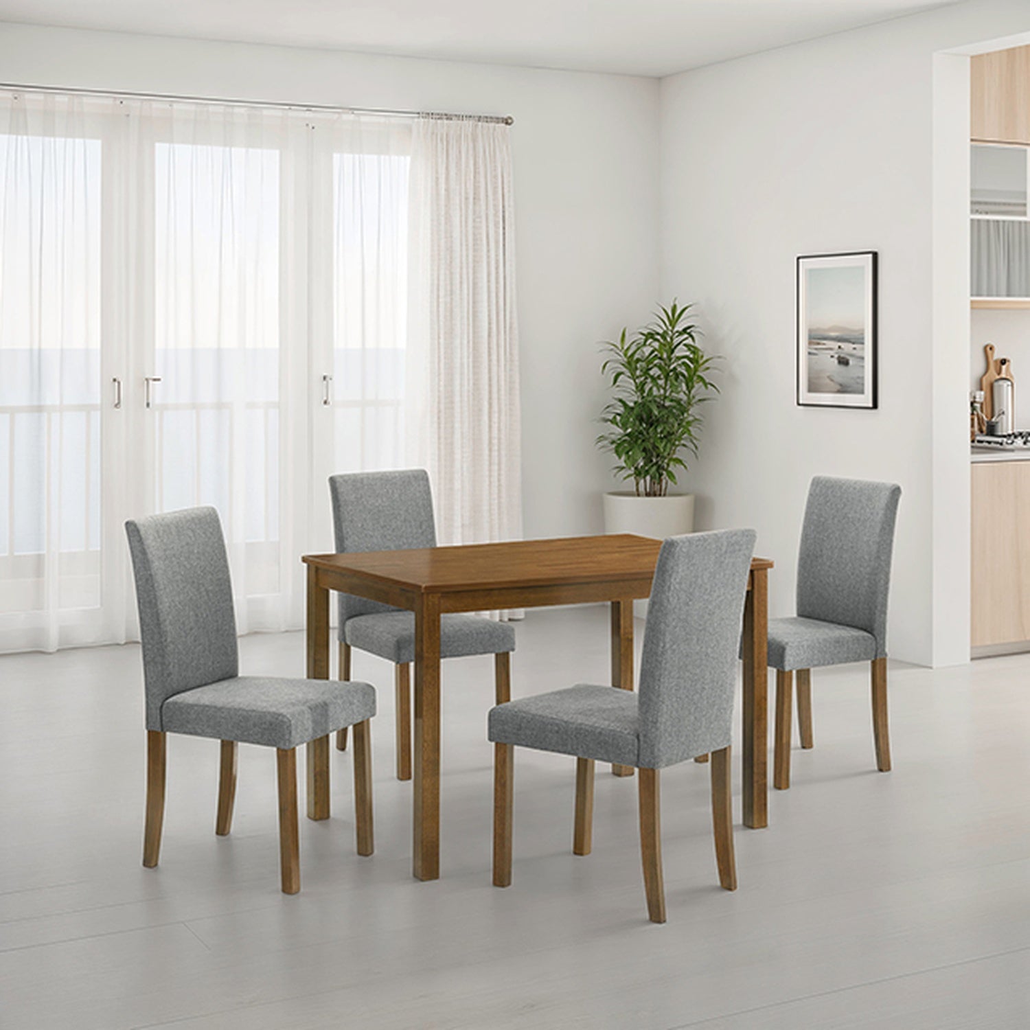 Worland Medium Oak/Gray Dining Side Chair (Set of 4) - Ornate Home