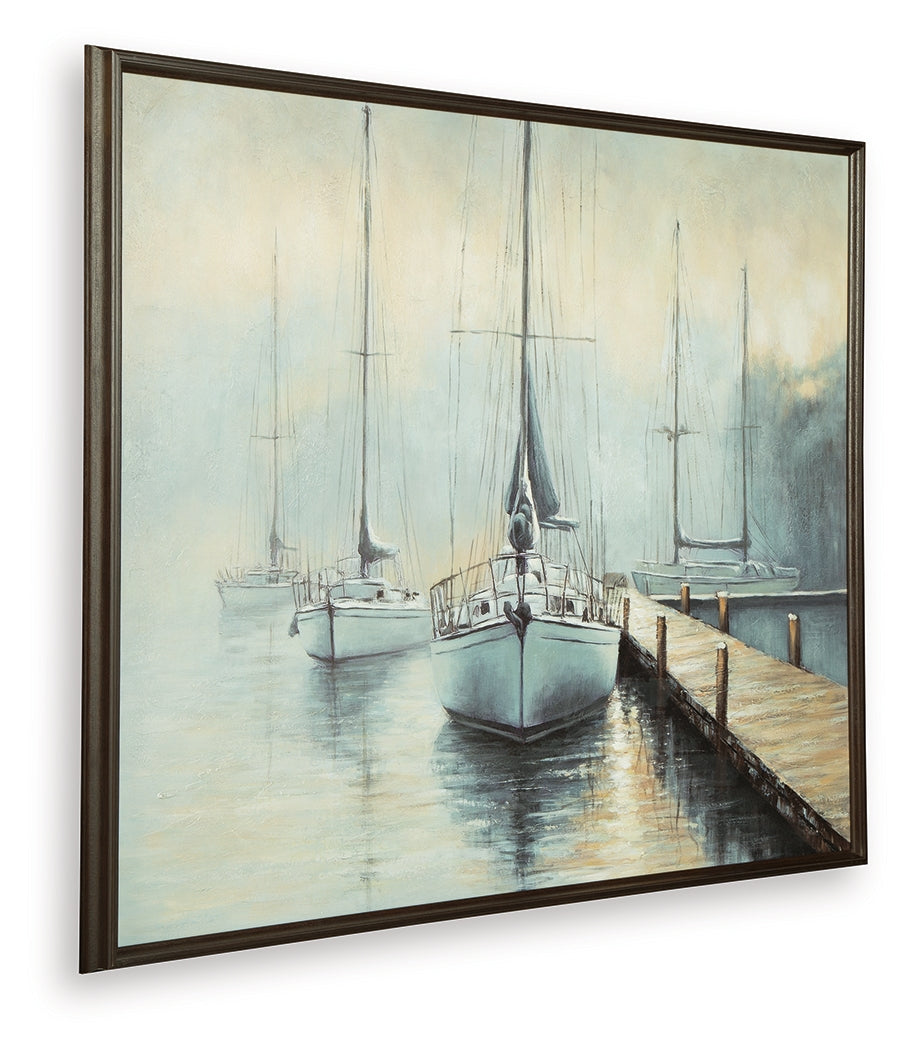 Worthney Blue/White/Brown Wall Art (Online Special Price) - Ornate Home