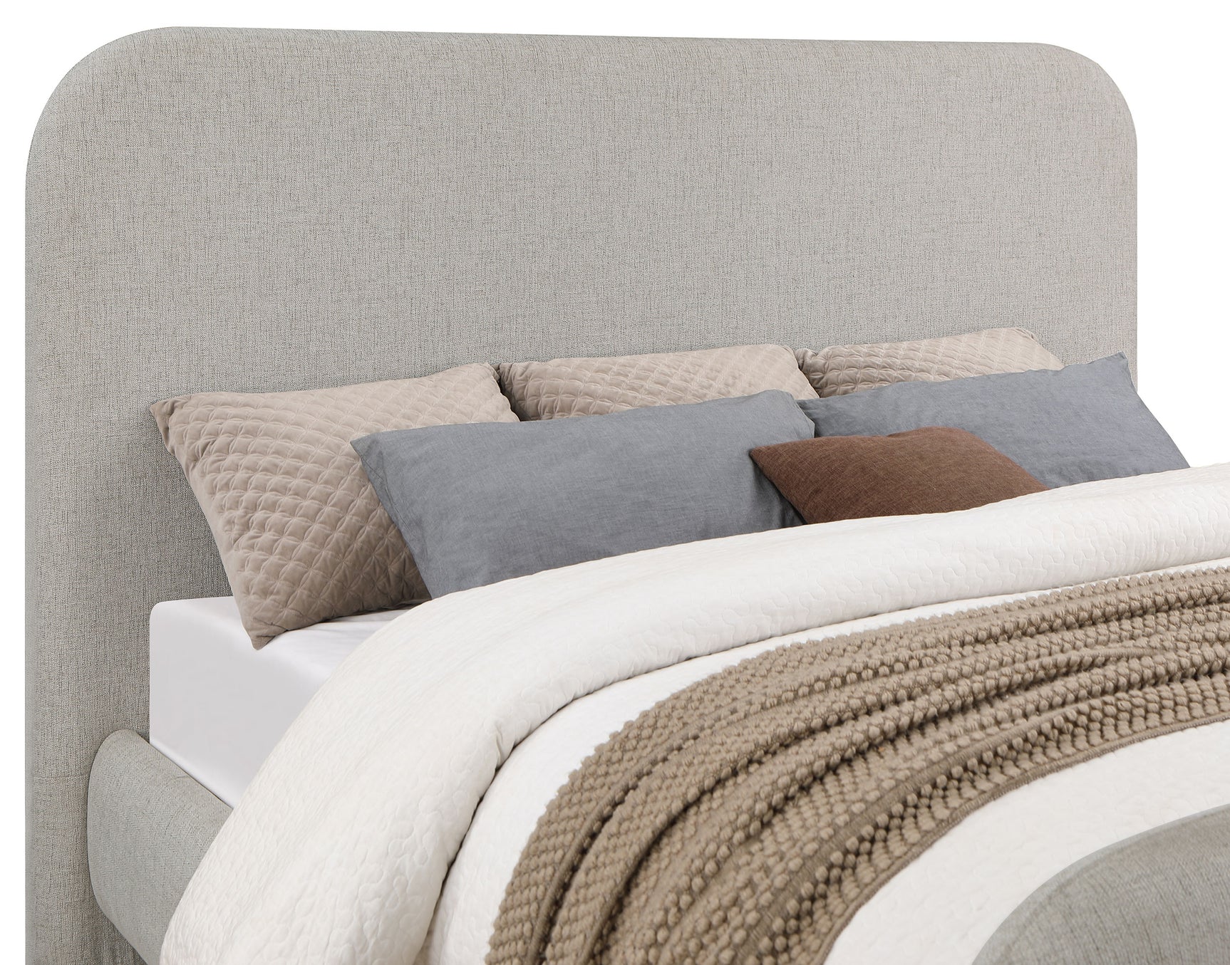 Wren Grey Eastern King Upholstered Panel Bed - Ornate Home