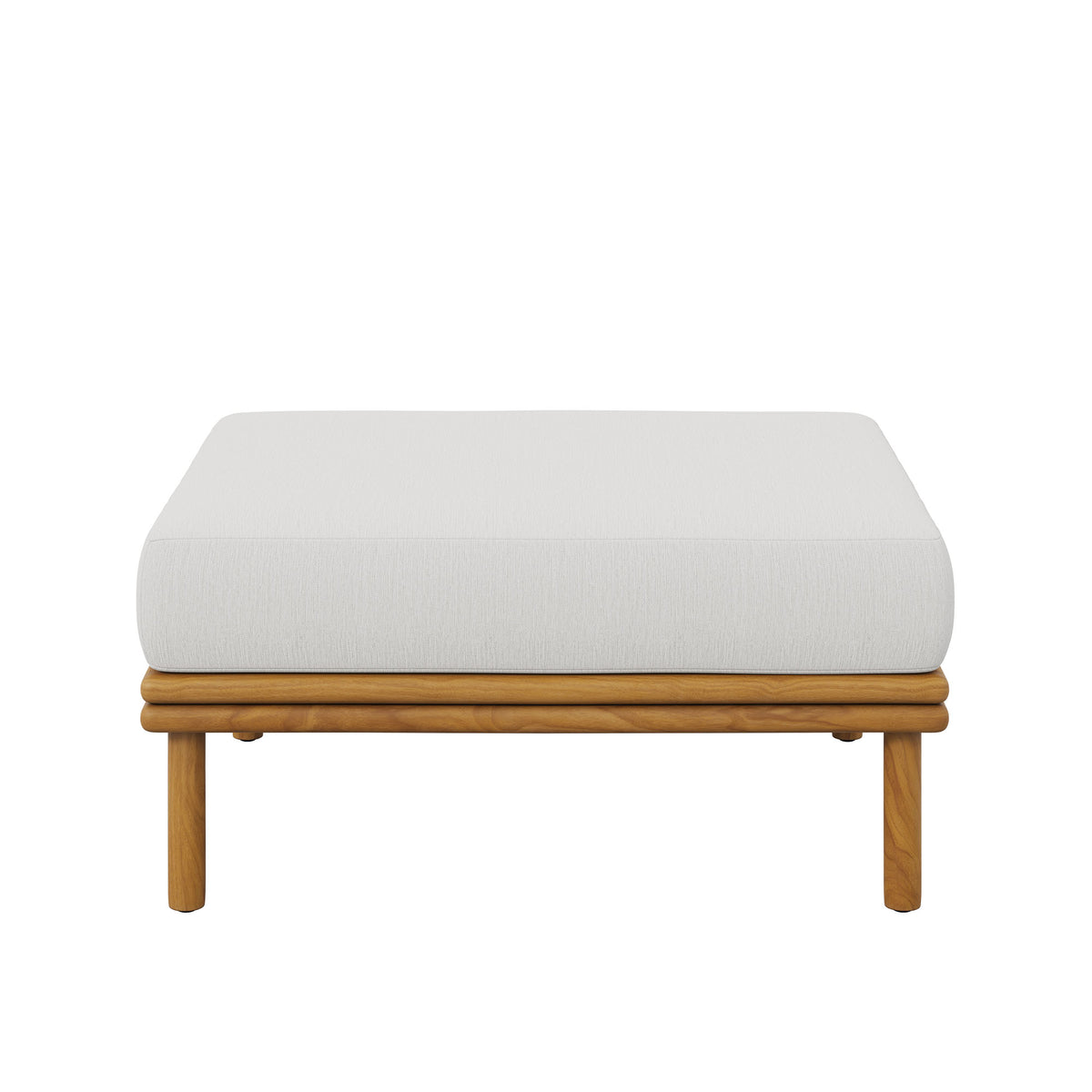 Wren Natural Sail Outdoor Patio Teak Wood Ottoman - Ornate Home