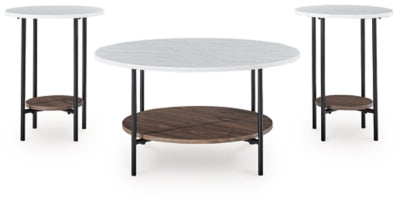 Wrenwich Brown/Black/White Occasional Table Set (Set of 3) (Online Special Price) - Ornate Home