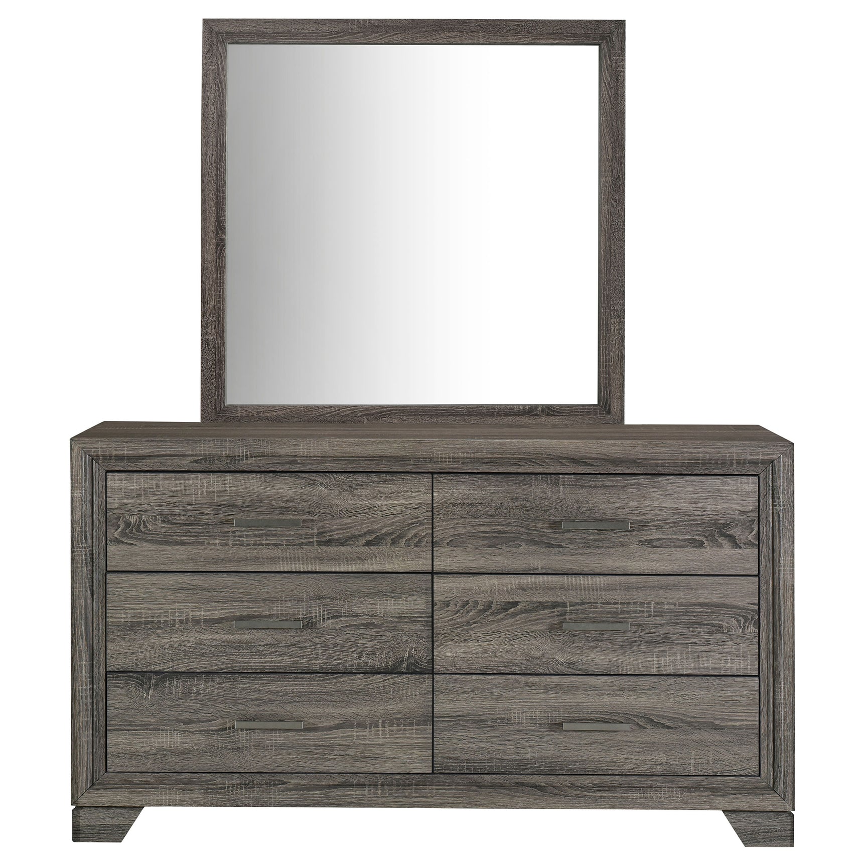 Wright Brown Oak Dresser and Mirror - Ornate Home