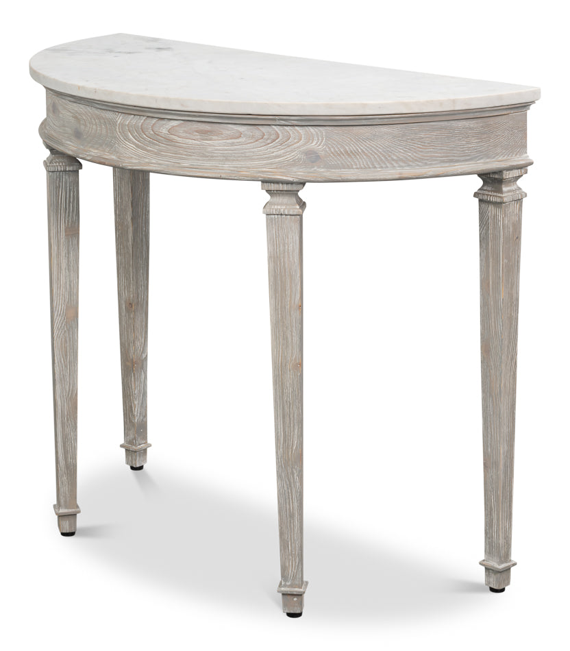 Wycliffe Drift Pine Demilune Console Table - Ornate Home