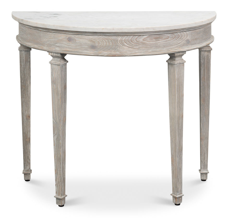 Wycliffe Drift Pine Demilune Console Table - Ornate Home