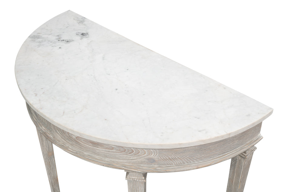 Wycliffe Drift Pine Demilune Console Table - Ornate Home