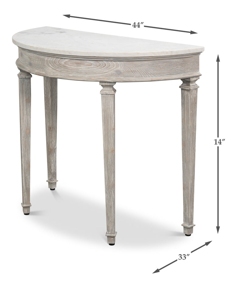 Wycliffe Drift Pine Demilune Console Table - Ornate Home