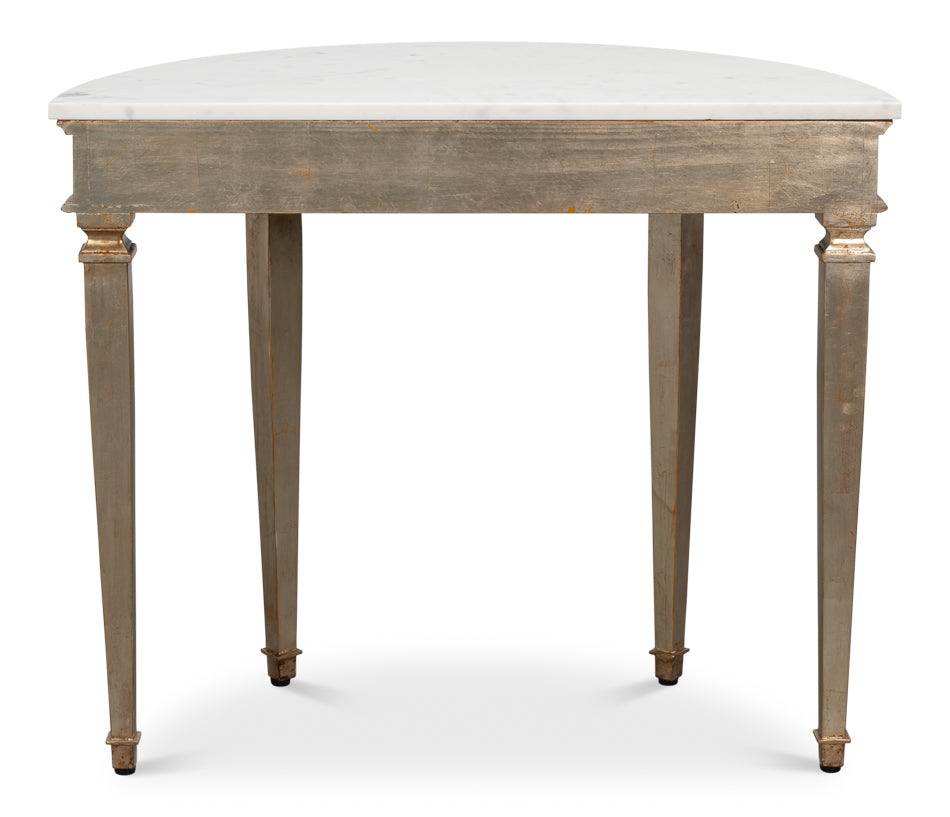 Wycliffe Gold Leaf Demilune Console Table - Ornate Home