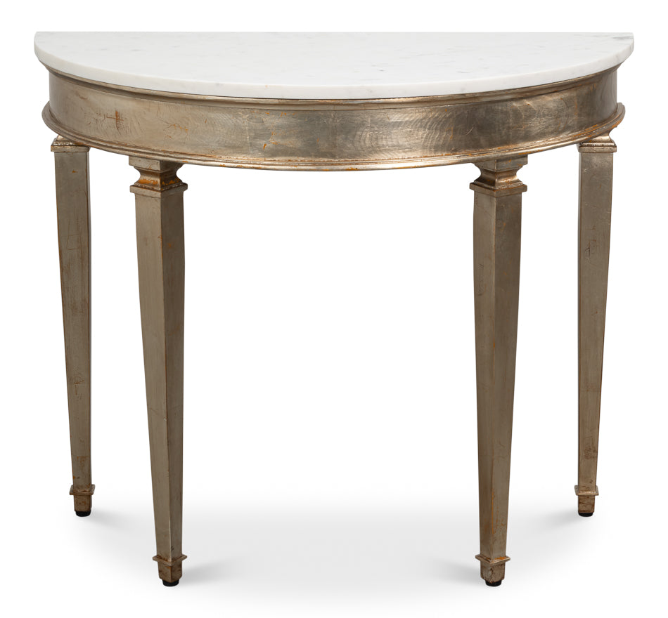 Wycliffe Gold Leaf Demilune Console Table - Ornate Home