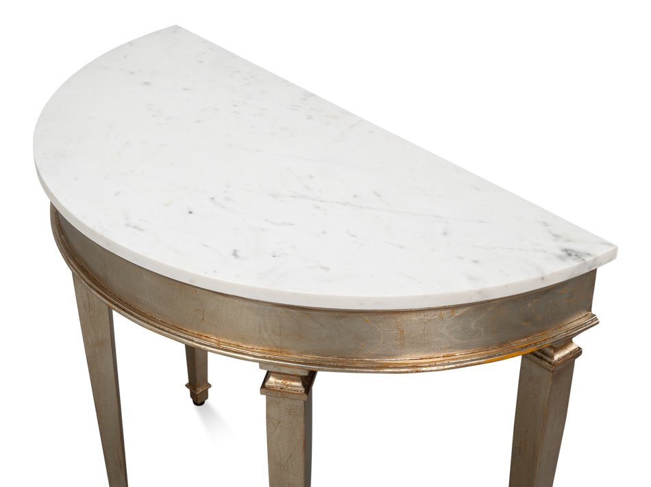 Wycliffe Gold Leaf Demilune Console Table - Ornate Home