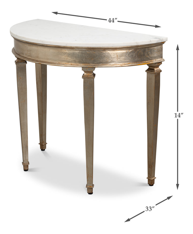 Wycliffe Gold Leaf Demilune Console Table - Ornate Home
