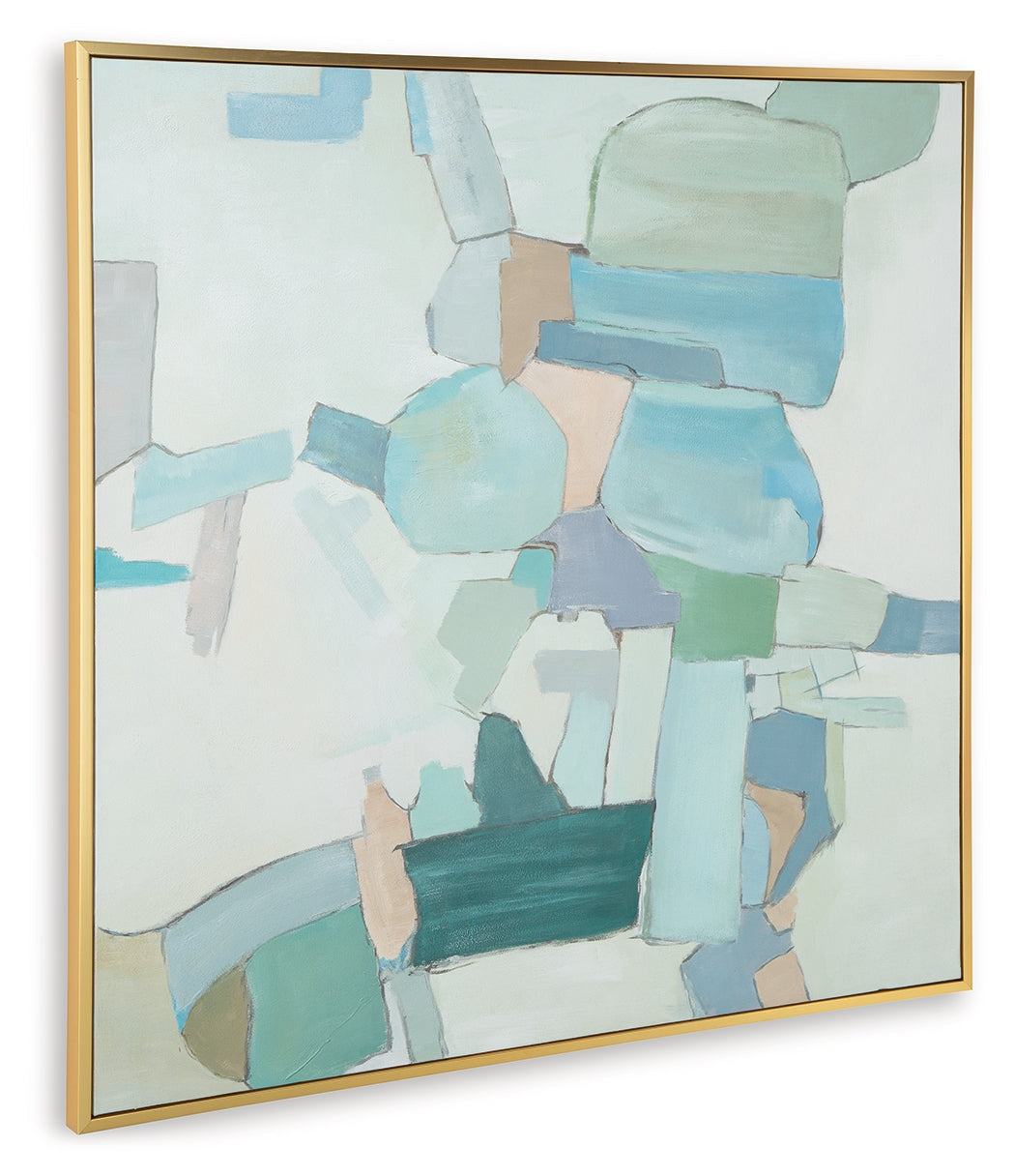 Wynburn White/Blue/Green Wall Art (Online Special Price) - Ornate Home