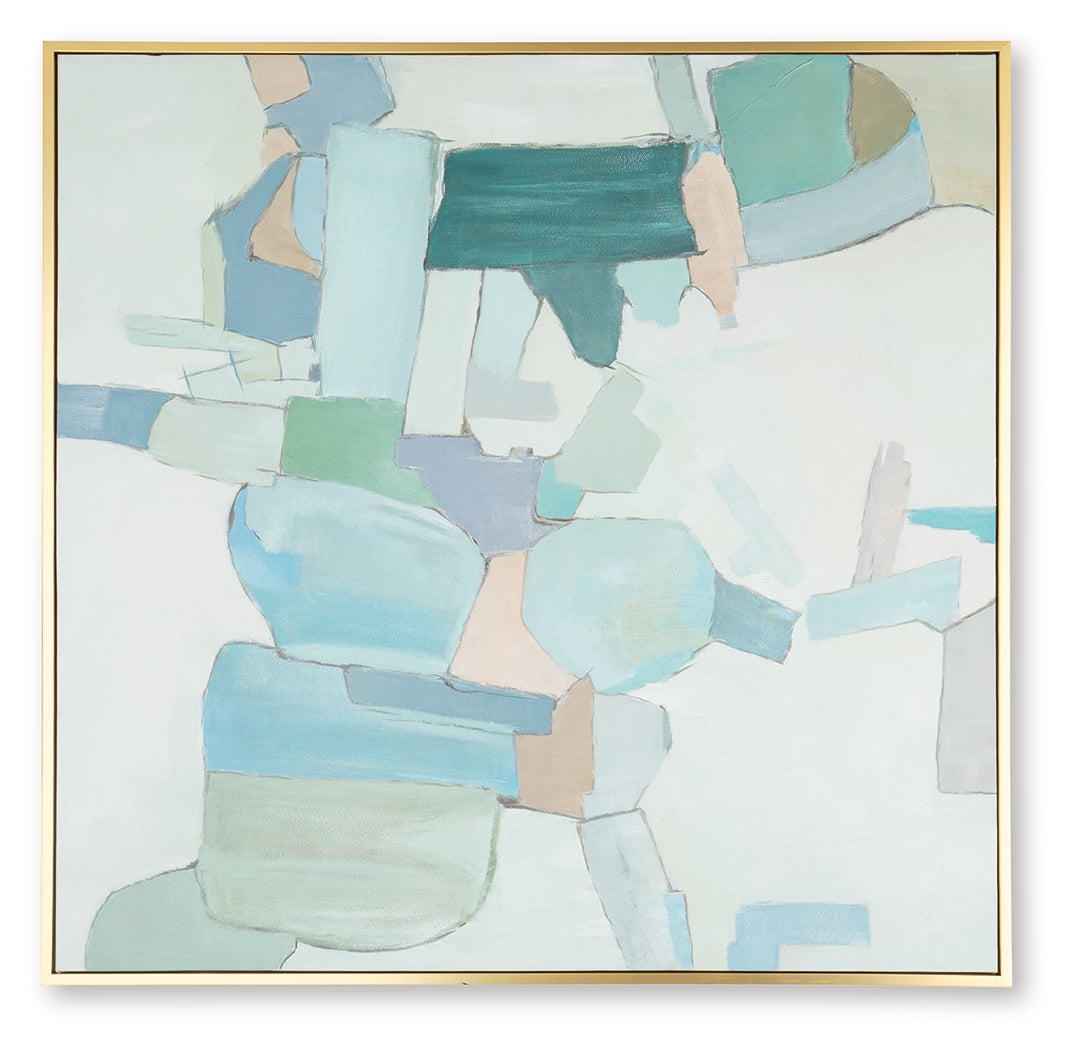 Wynburn White/Blue/Green Wall Art (Online Special Price) - Ornate Home