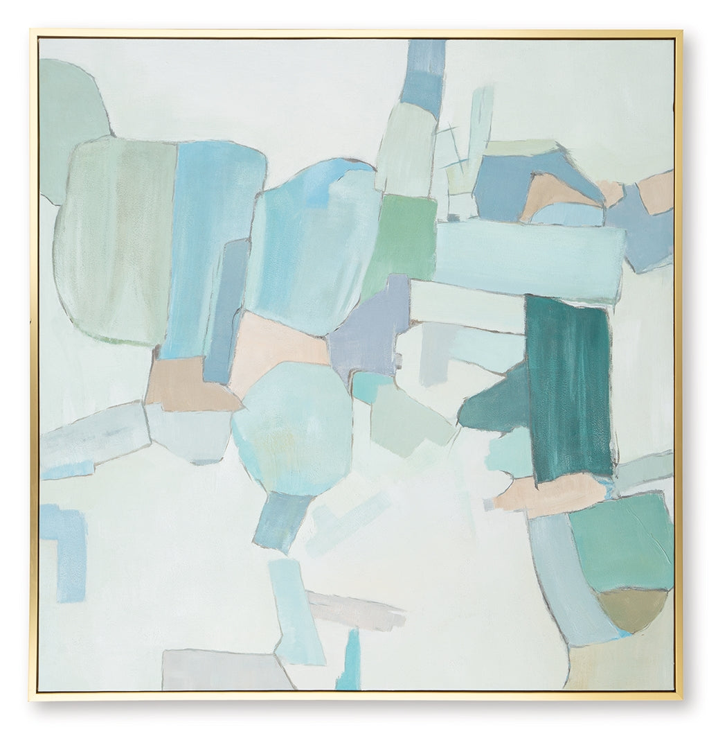 Wynburn White/Blue/Green Wall Art (Online Special Price) - Ornate Home