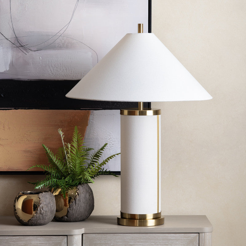 Wyndham White/Gold Table Lamp (Set of 2) - Ornate Home