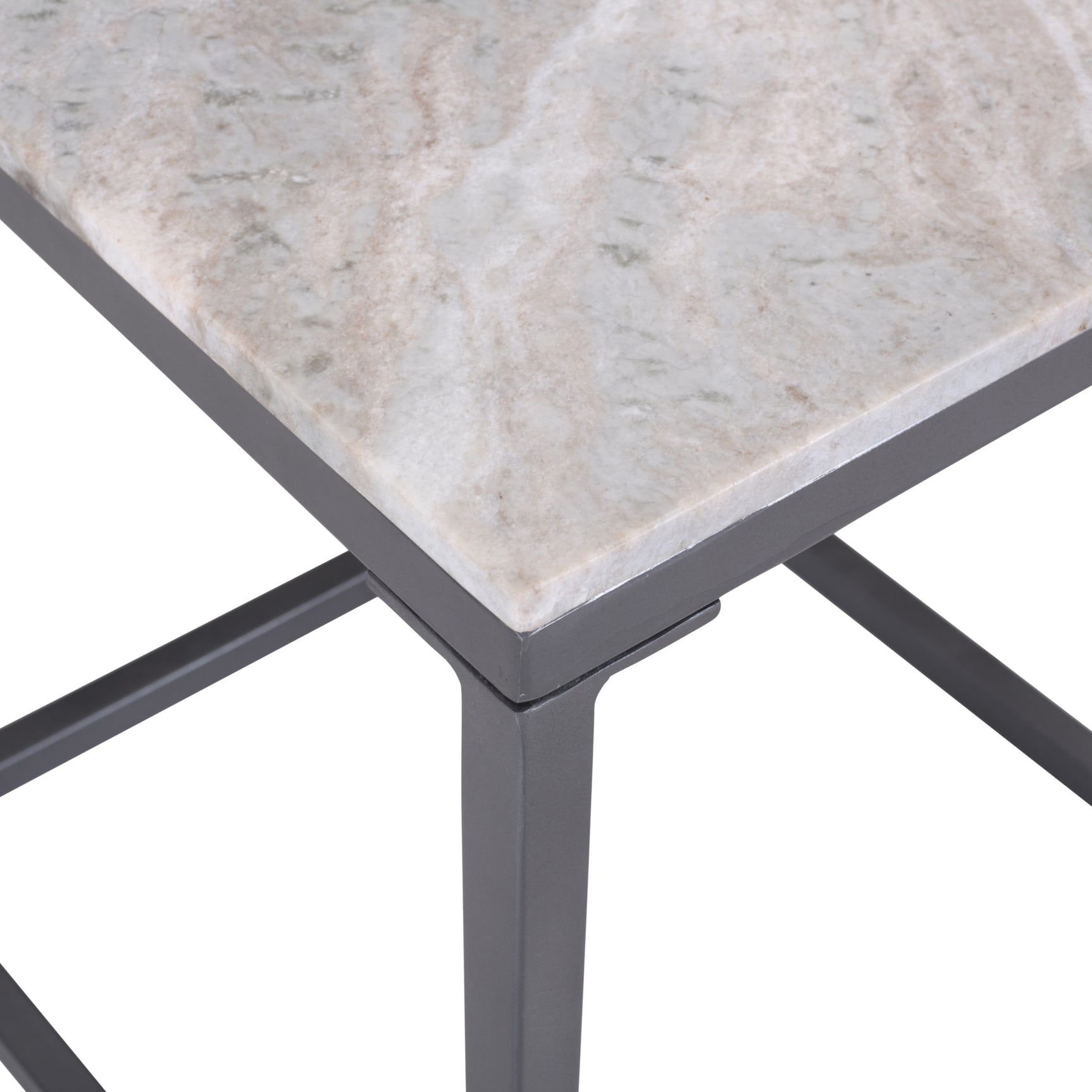 Wynn Grey/Gunmetal Marble End Table - Ornate Home